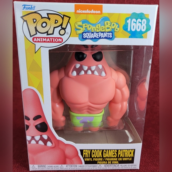Fry cook games Patrick funko # 1668 (nib) With pop protector - Picture 2 of 7